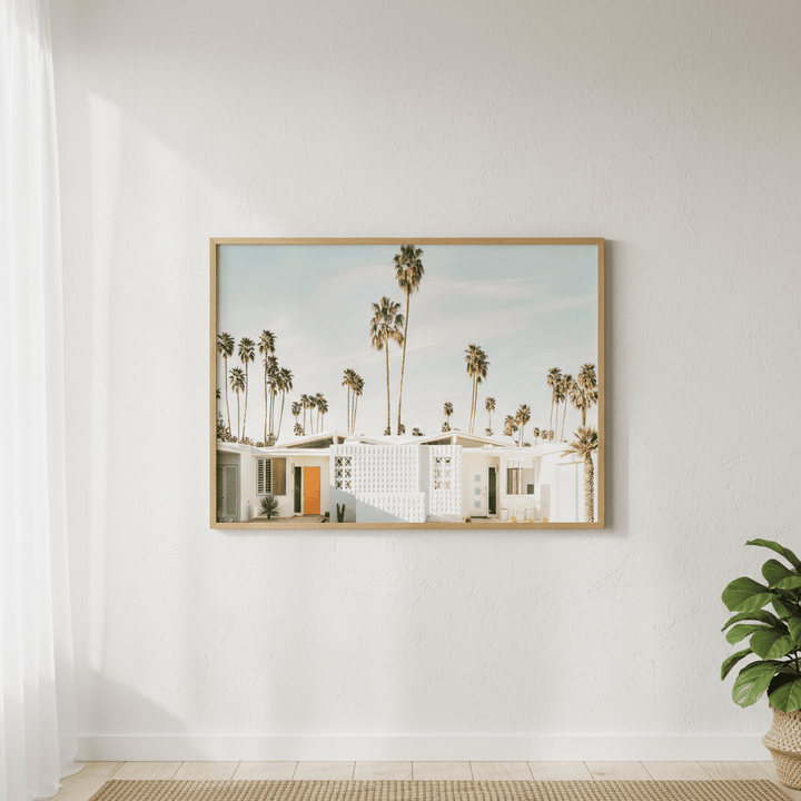 Palm Tree White House Landscape Photograph wall - art - picture - poster