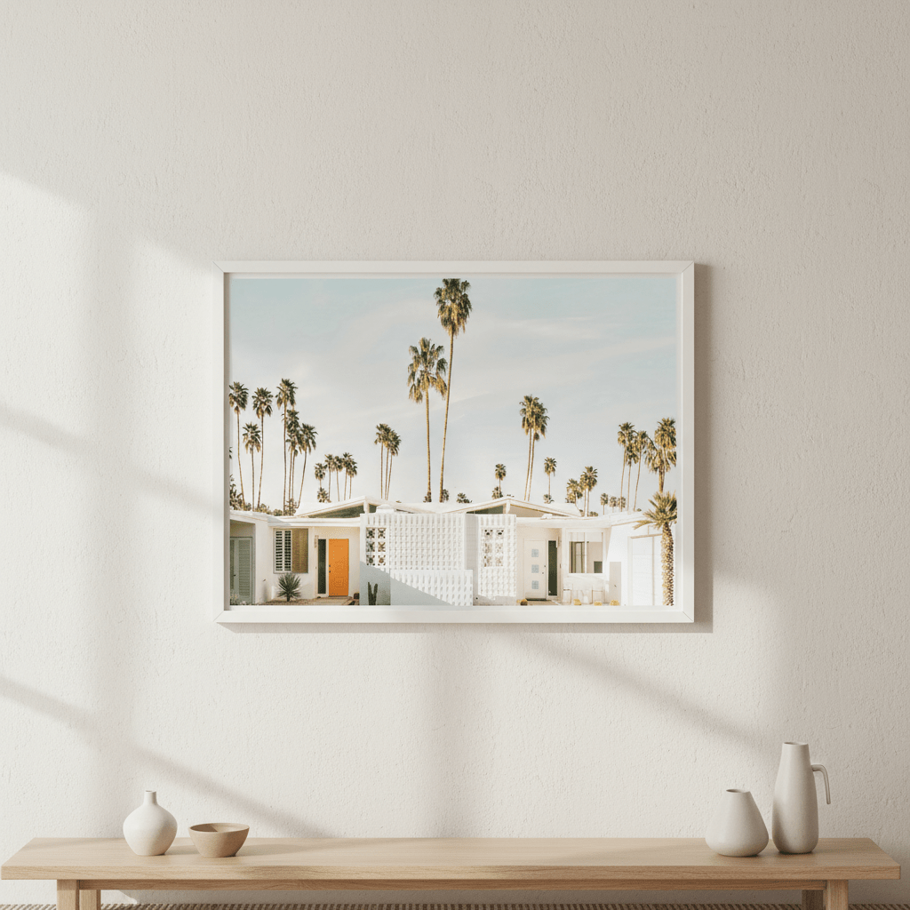 Palm Tree White House Landscape Photograph wall - art - picture - poster