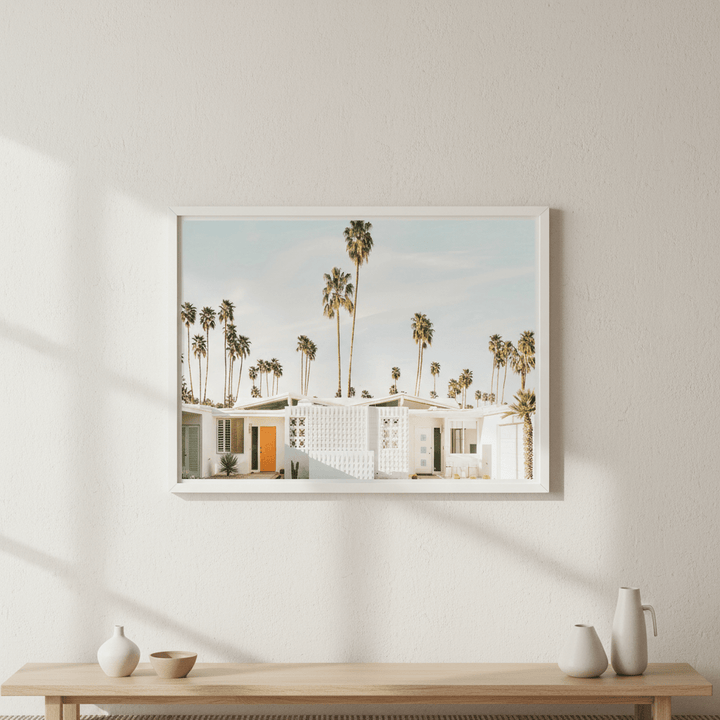 Palm Tree White House Landscape Photograph wall - art - picture - poster