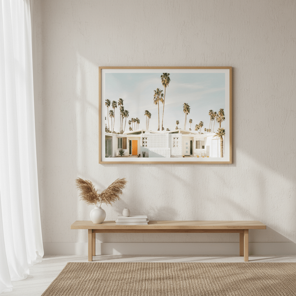 Palm Tree White House Landscape Photograph wall - art - picture - poster