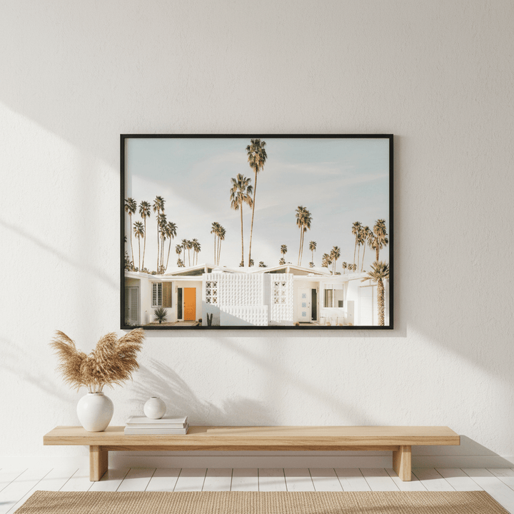 Palm Tree White House Landscape Photograph wall - art - picture - poster