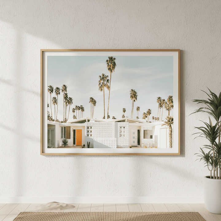 Palm Tree White House Landscape Photograph wall - art - picture - poster