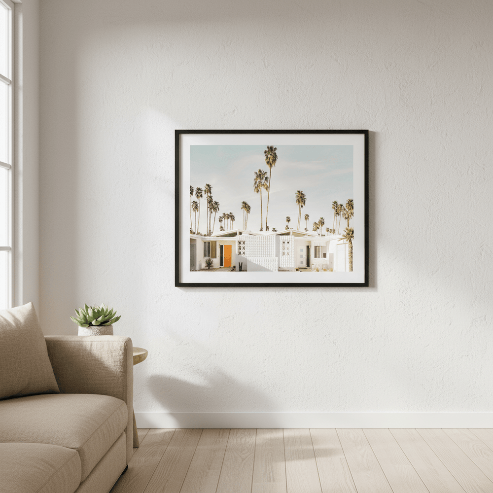 Palm Tree White House Landscape Photograph wall - art - picture - poster