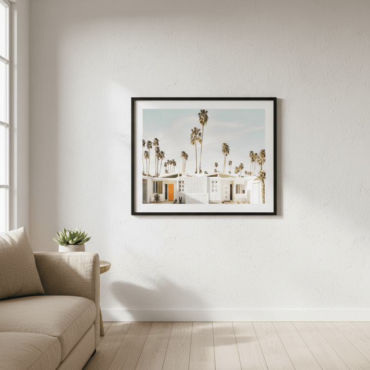 Palm Tree White House Landscape Photograph wall - art - picture - poster