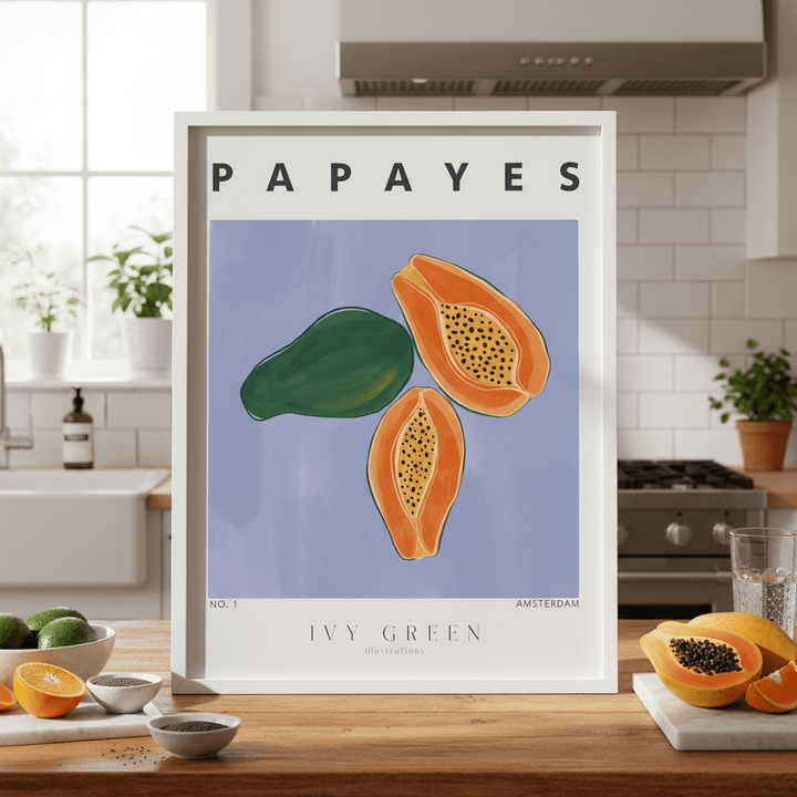 Papayes by Ivy Green Illustrations wall - art - picture - poster