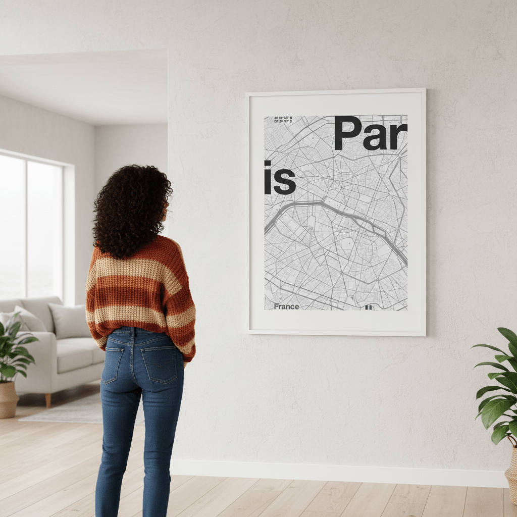 Paris Map by Florent Bodart wall - art - picture - poster