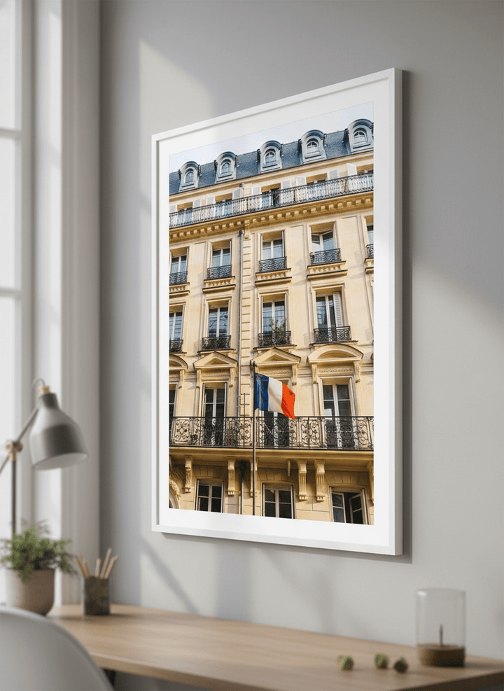 Contemporary wall art featured in a bright modern office workspace