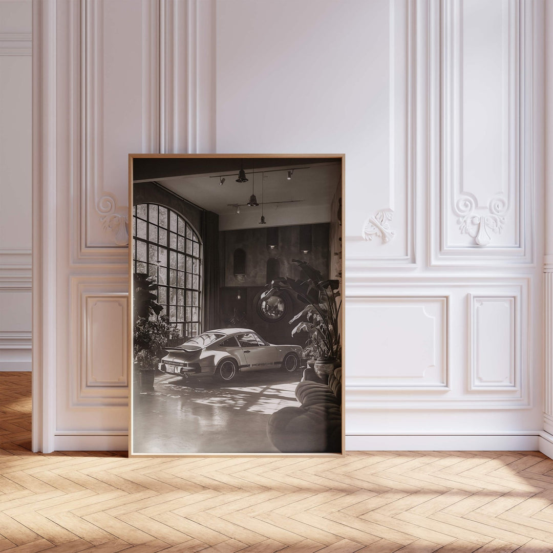 Parked Indoor Porsche Jungle Photograph wall - art - picture - poster