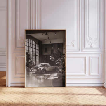 Parked Indoor Porsche Jungle Photograph wall - art - picture - poster
