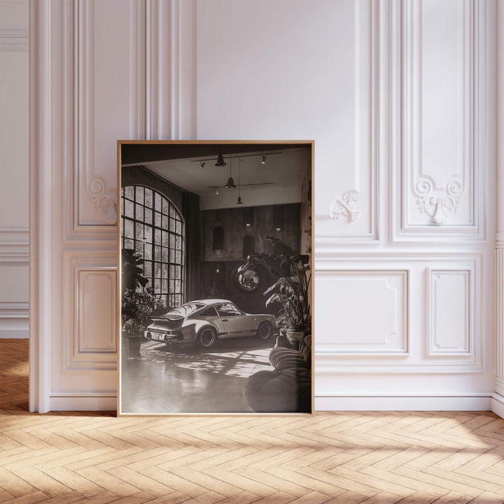 Parked Indoor Porsche Jungle Photograph wall - art - picture - poster