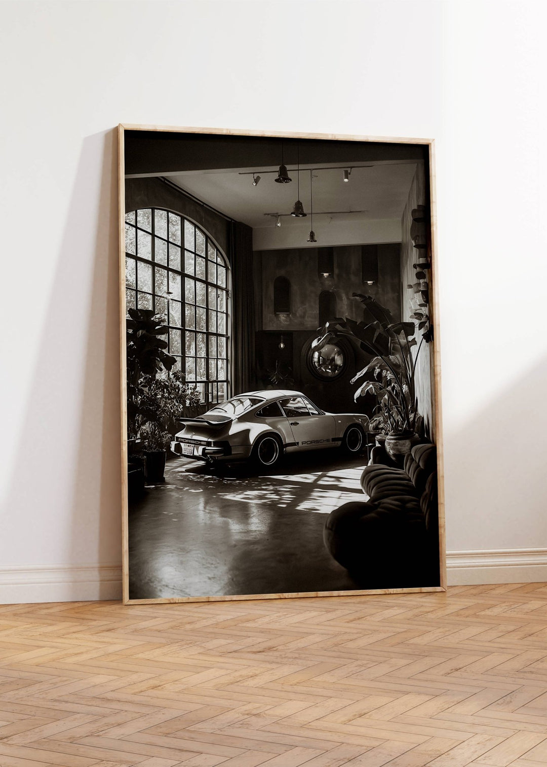 Parked Indoor Porsche Jungle Photograph wall - art - picture - poster