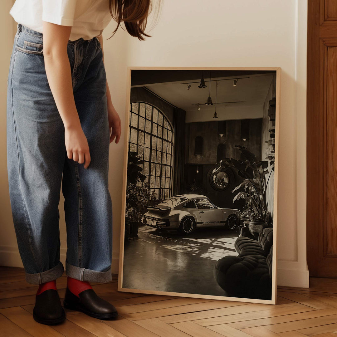 Parked Indoor Porsche Jungle Photograph wall - art - picture - poster