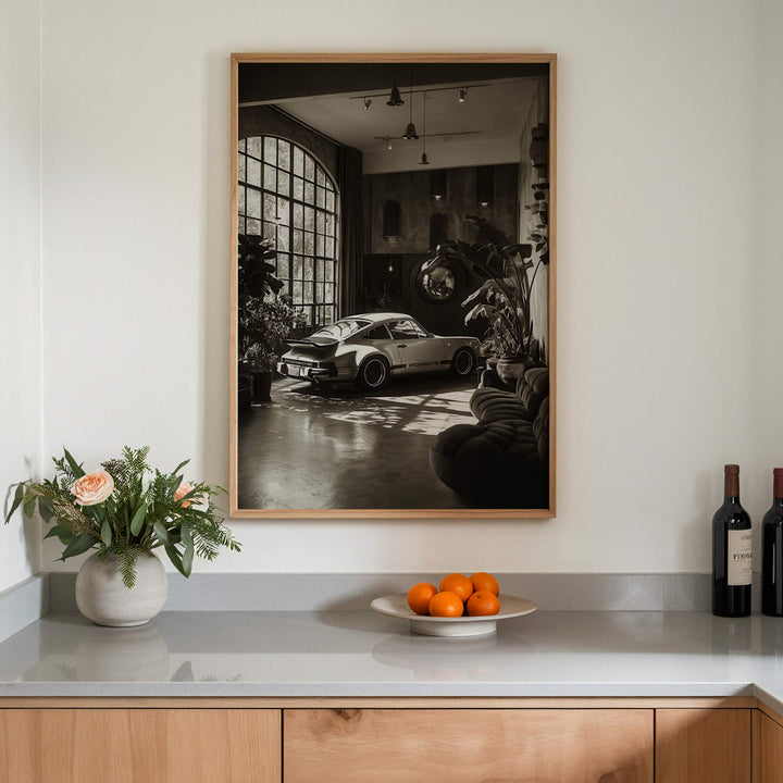 Parked Indoor Porsche Jungle Photograph wall - art - picture - poster