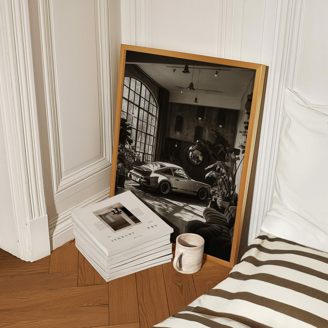 Parked Indoor Porsche Jungle Photograph wall - art - picture - poster