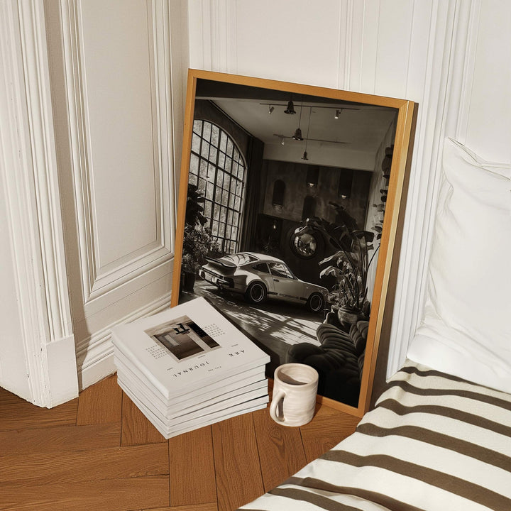 Parked Indoor Porsche Jungle Photograph wall - art - picture - poster