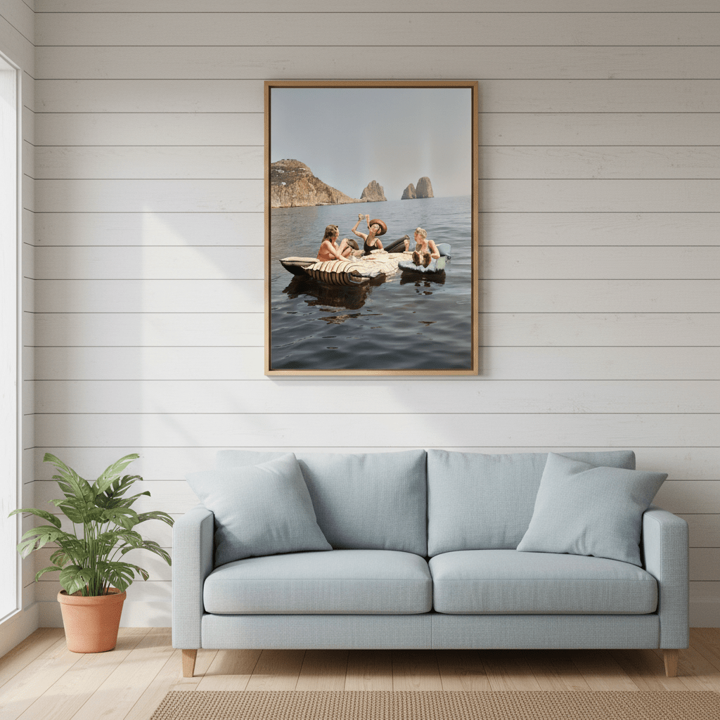 Pasta on the Lake Portrait Colour Vintage wall - art - picture - poster