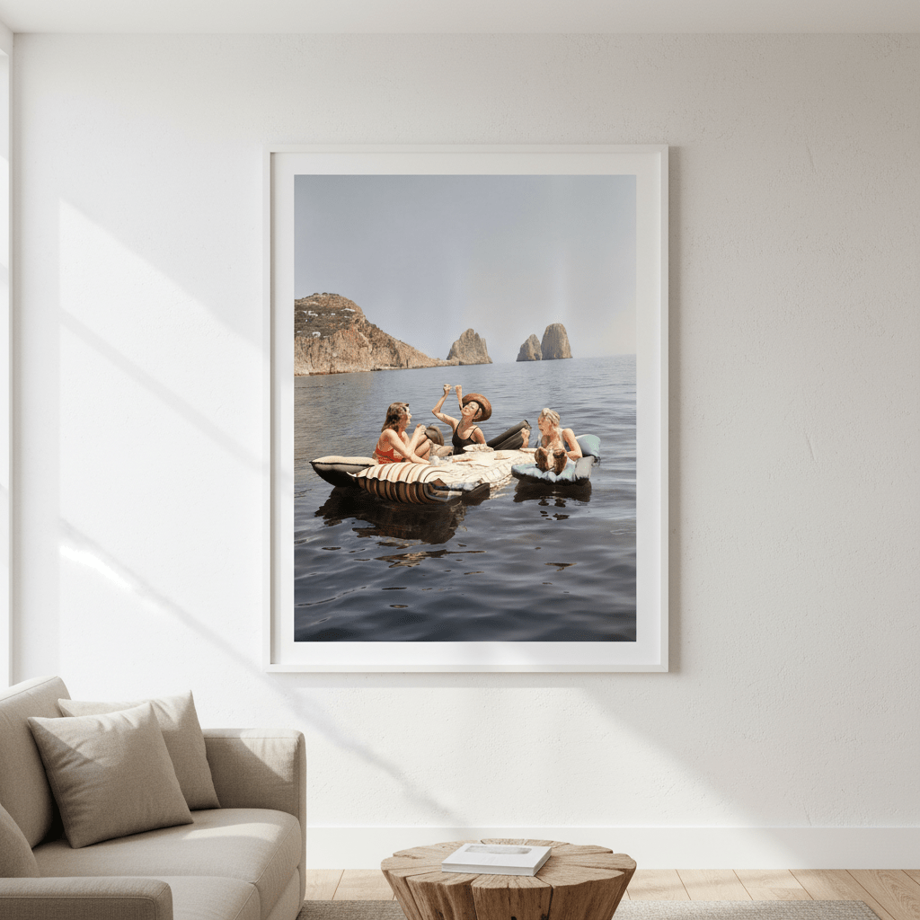 Pasta on the Lake Portrait Colour Vintage wall - art - picture - poster