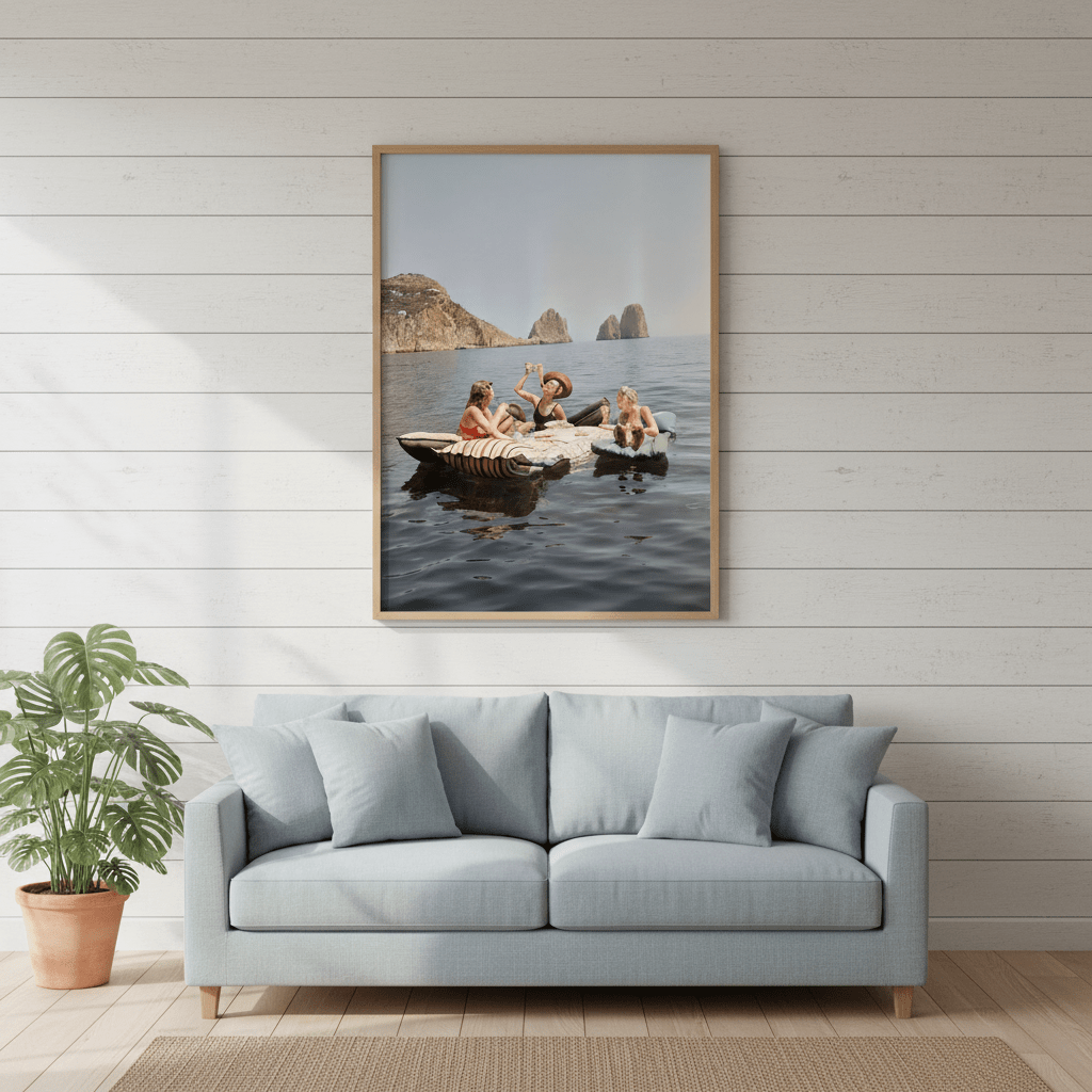 Pasta on the Lake Portrait Colour Vintage wall - art - picture - poster
