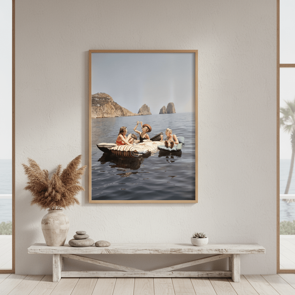 Pasta on the Lake Portrait Colour Vintage wall - art - picture - poster