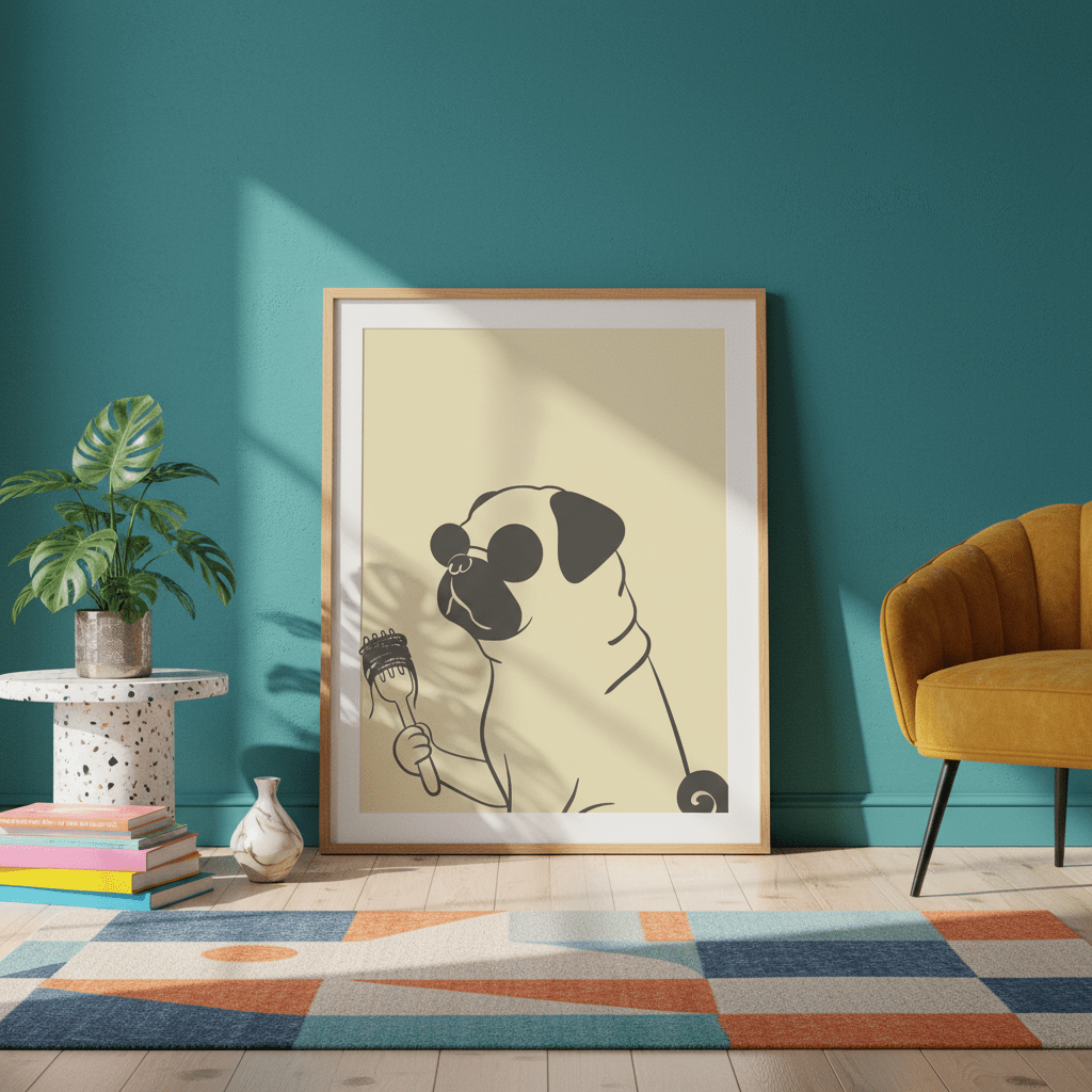Pasta Pug wall - art - picture - poster