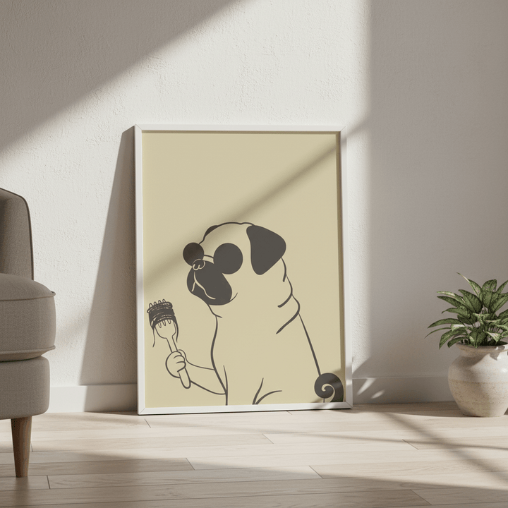Pasta Pug wall - art - picture - poster