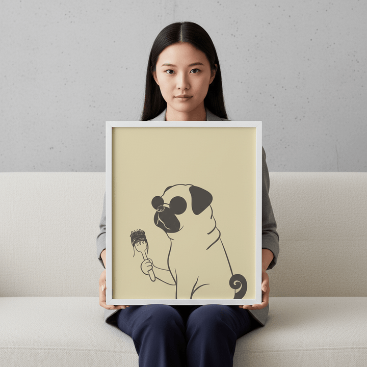 Pasta Pug wall - art - picture - poster