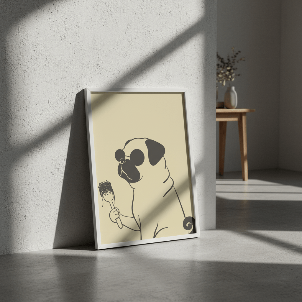 Pasta Pug wall - art - picture - poster