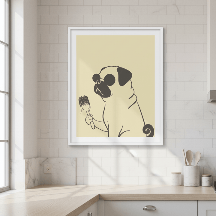 Pasta Pug wall - art - picture - poster