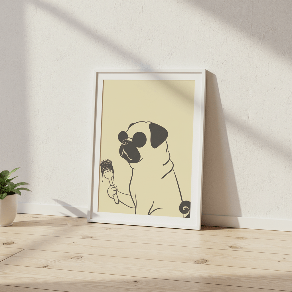 Pasta Pug wall - art - picture - poster