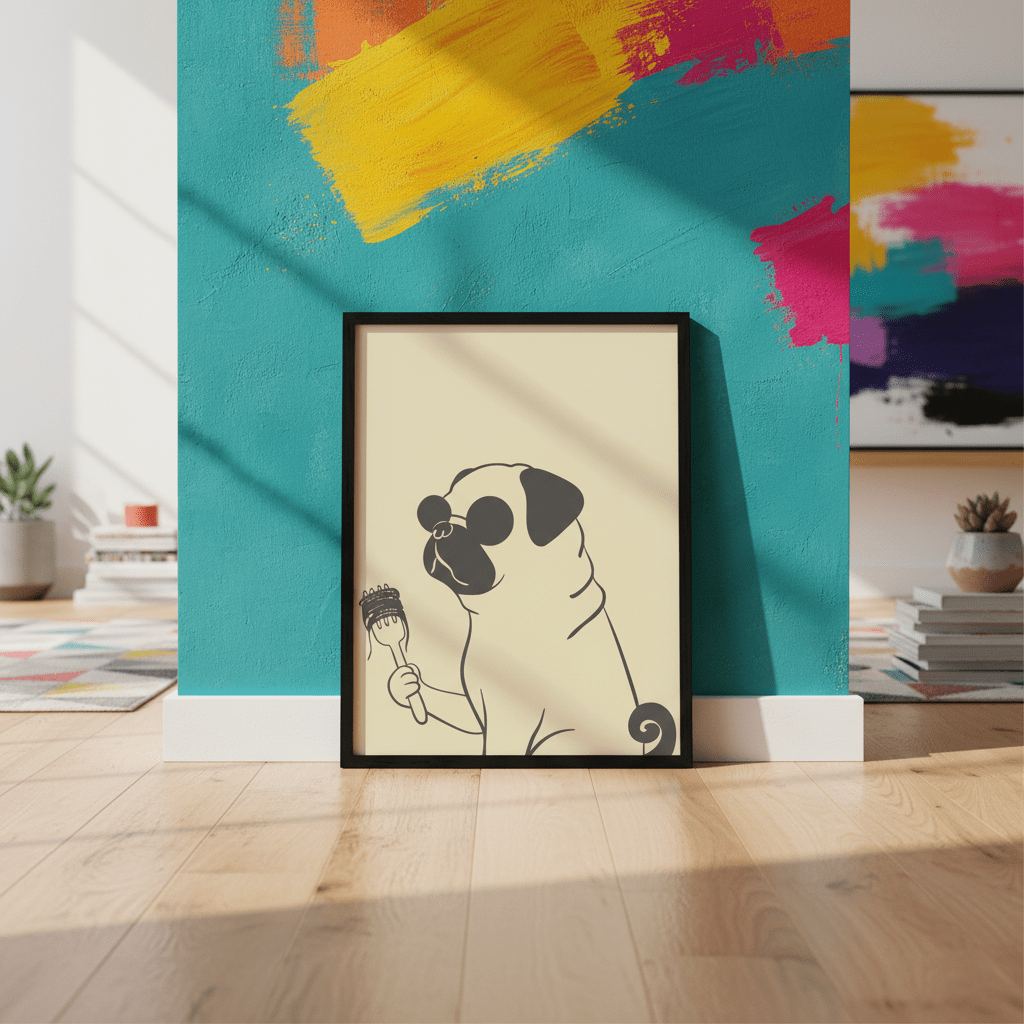 Pasta Pug wall - art - picture - poster