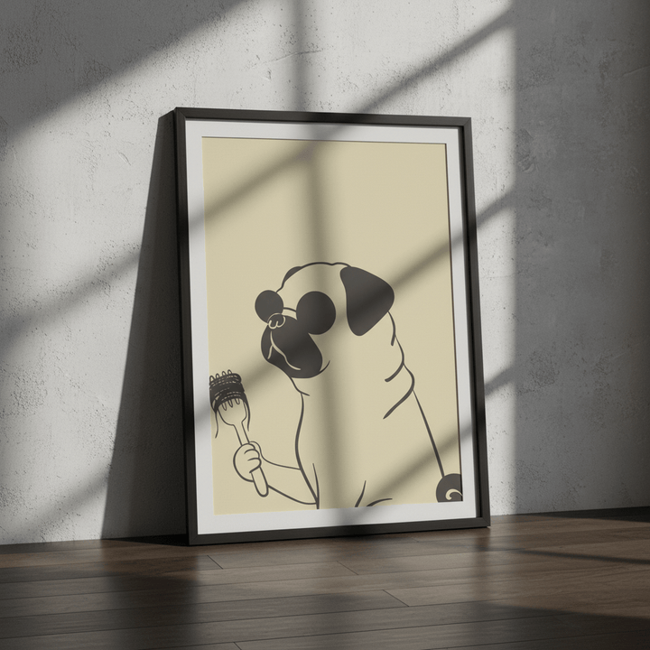 Pasta Pug wall - art - picture - poster