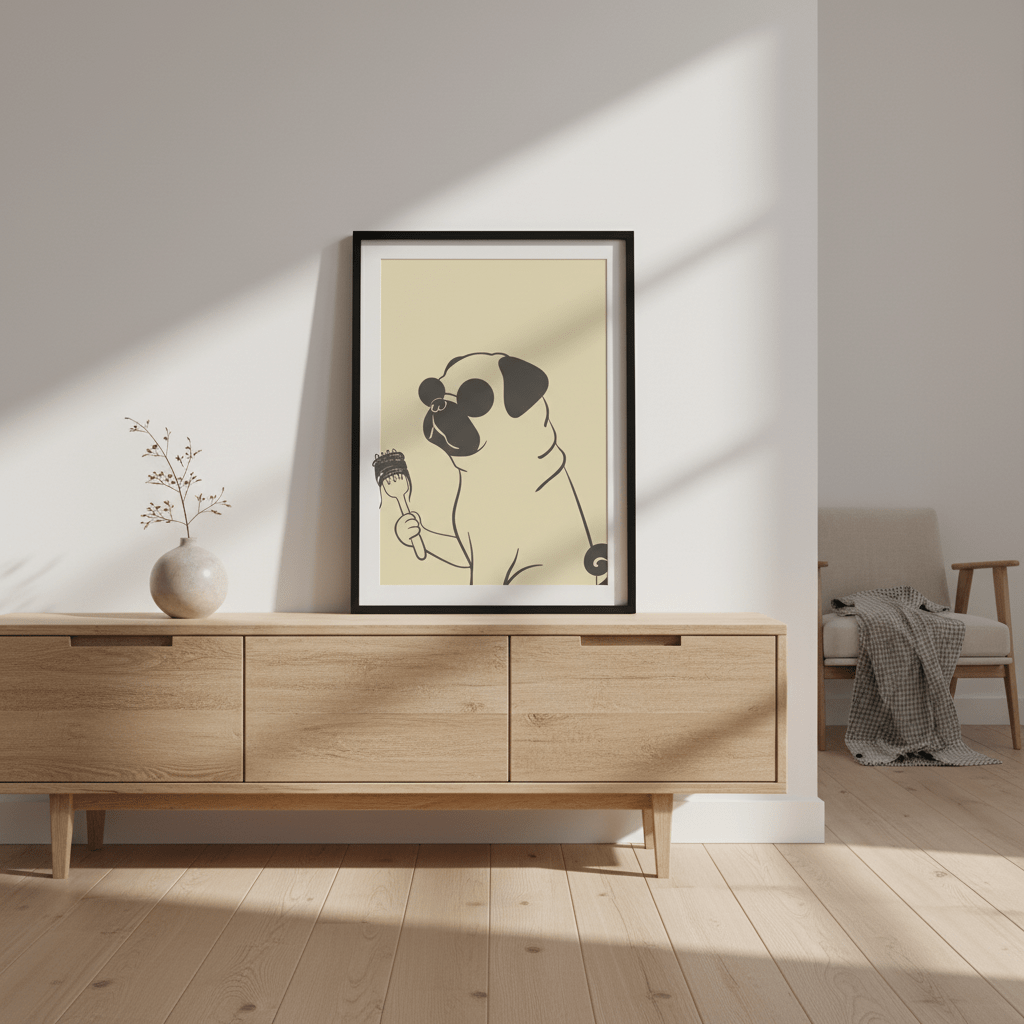 Pasta Pug wall - art - picture - poster