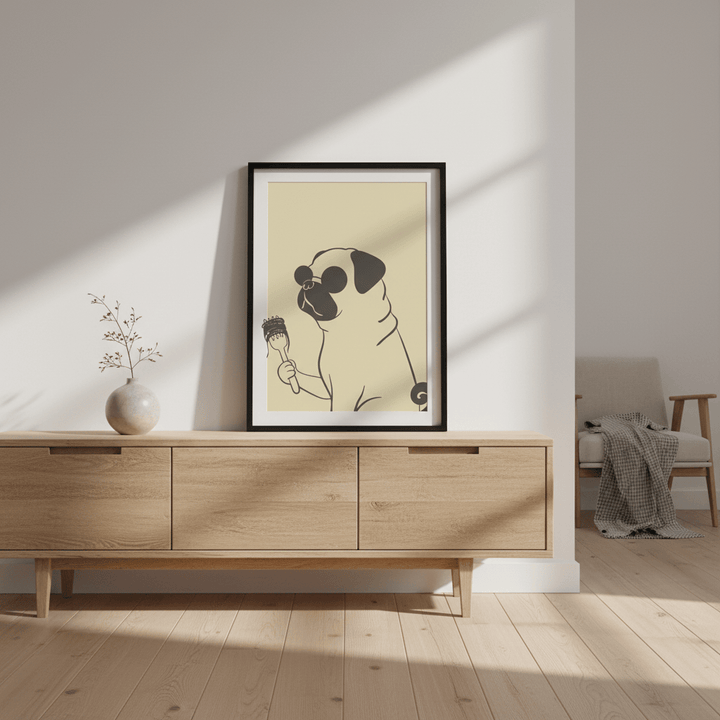 Pasta Pug wall - art - picture - poster