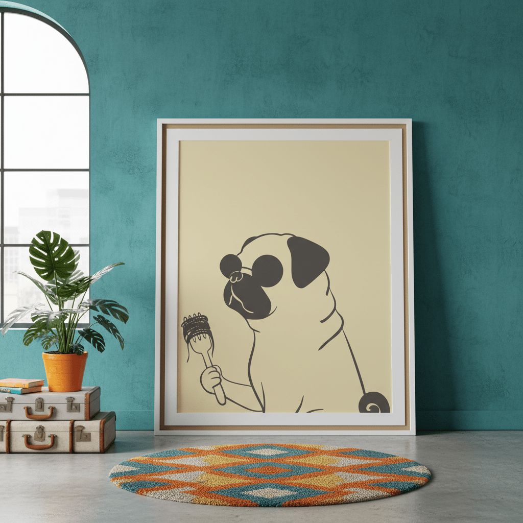 Pasta Pug wall - art - picture - poster