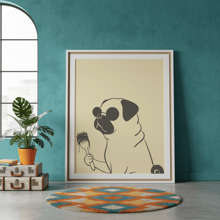 Pasta Pug wall - art - picture - poster
