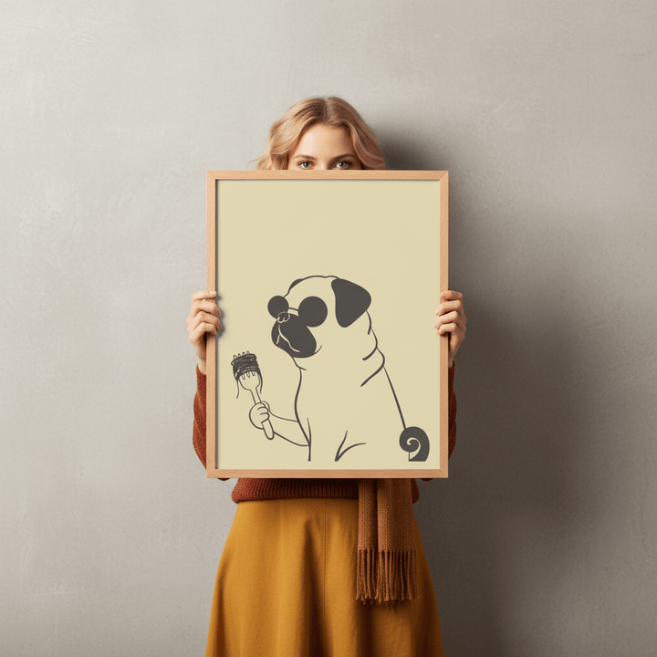 Pasta Pug wall - art - picture - poster