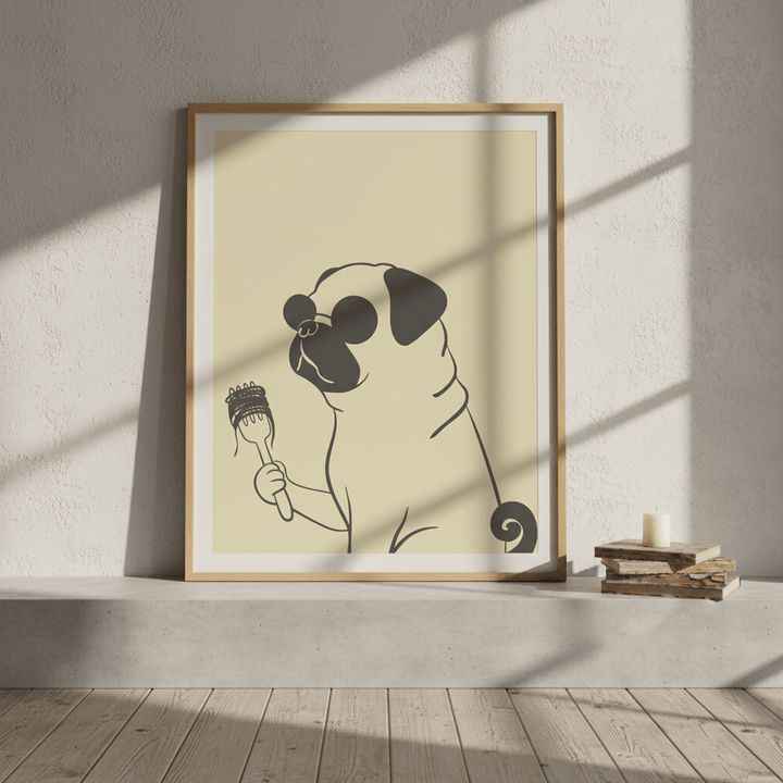 Pasta Pug wall - art - picture - poster