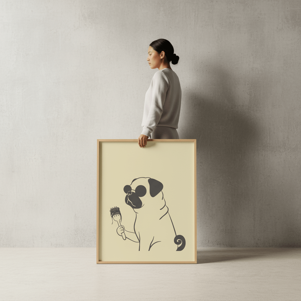 Pasta Pug wall - art - picture - poster