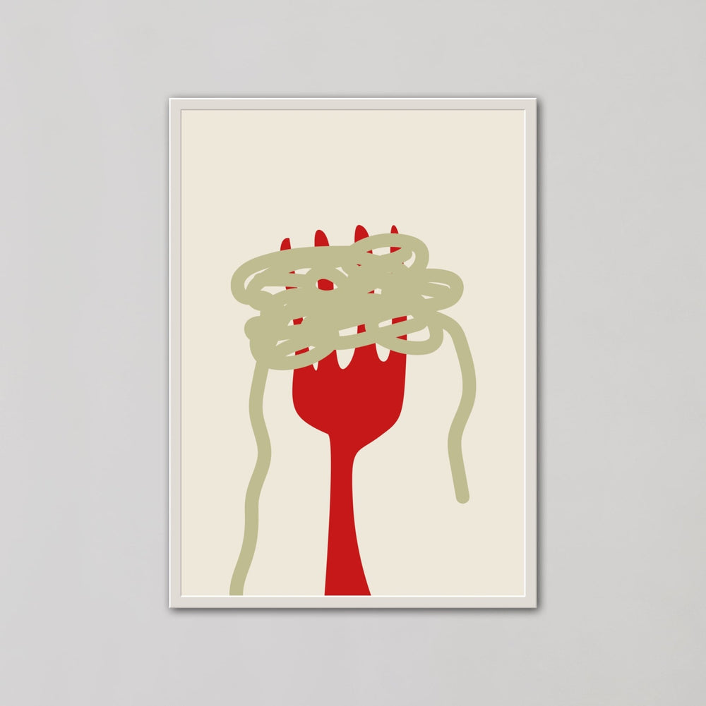 Pasta With Red Fork spoon Wall Art - Style My Wall