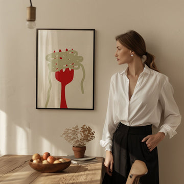 Pasta With Red Fork spoon Wall Art - Style My Wall