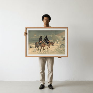 Patrol At The Edge Of Camp Portrait by Tatsuta Nitta Landscape 1895 wall - art - picture - poster