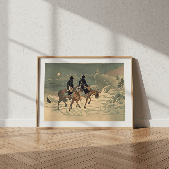Patrol At The Edge Of Camp Portrait by Tatsuta Nitta Landscape 1895 wall - art - picture - poster
