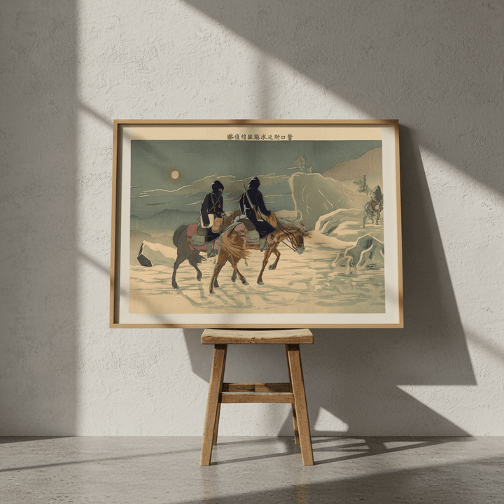Patrol At The Edge Of Camp Portrait by Tatsuta Nitta Landscape 1895 wall - art - picture - poster