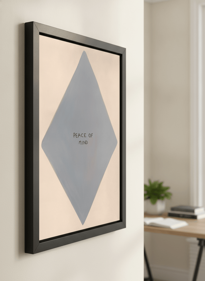 Contemporary wall art featured in a bright modern office workspace