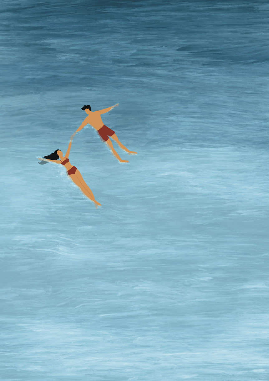 Peaceful Floating Tranquility Coastal Art by Lisa Solomoniuk
