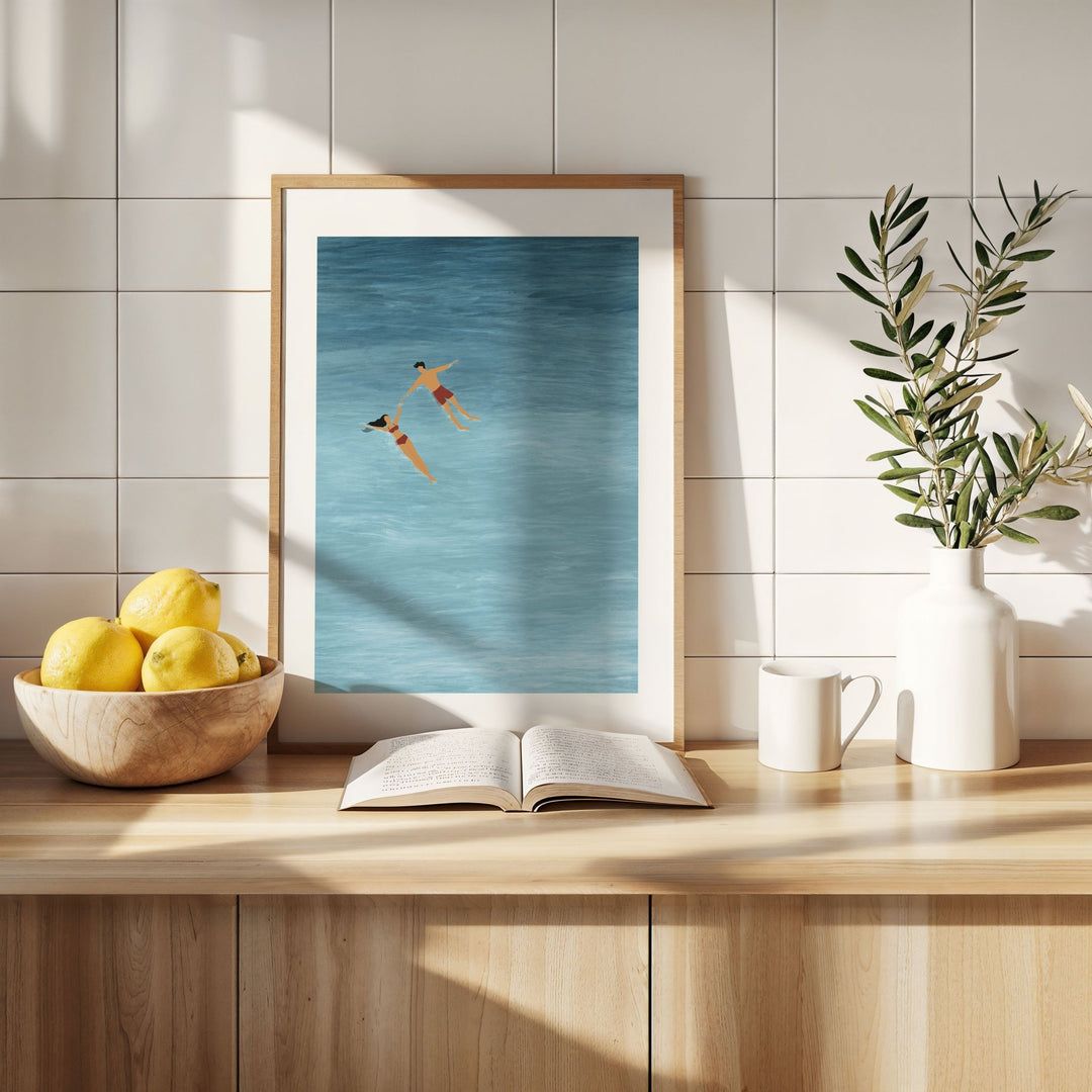 Peaceful Floating Tranquility Coastal Art wall - art - picture - poster