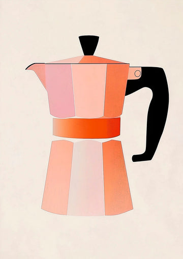 Peach Bialetti Italian Breakfast Wall Art Print - Style My Wall framed