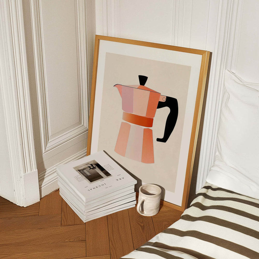 Peach Bialetti Italian Breakfast Wall Art - Style My Wall