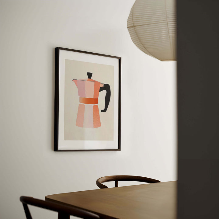 Peach Bialetti Italian Breakfast Wall Art - Style My Wall