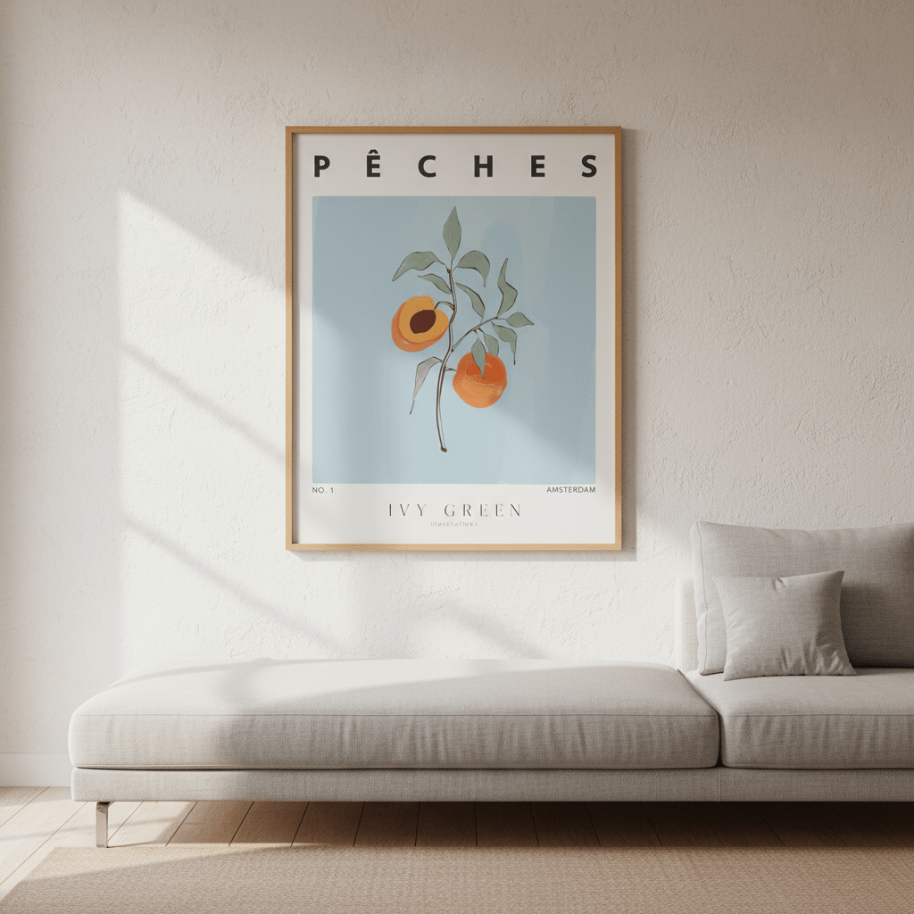 Peaches by Ivy Green Illustrations wall - art - picture - poster